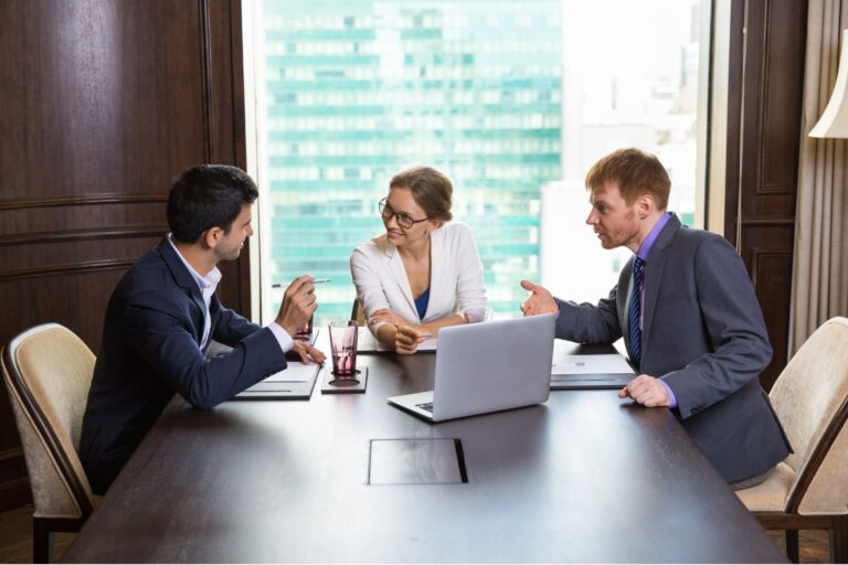 business women talk